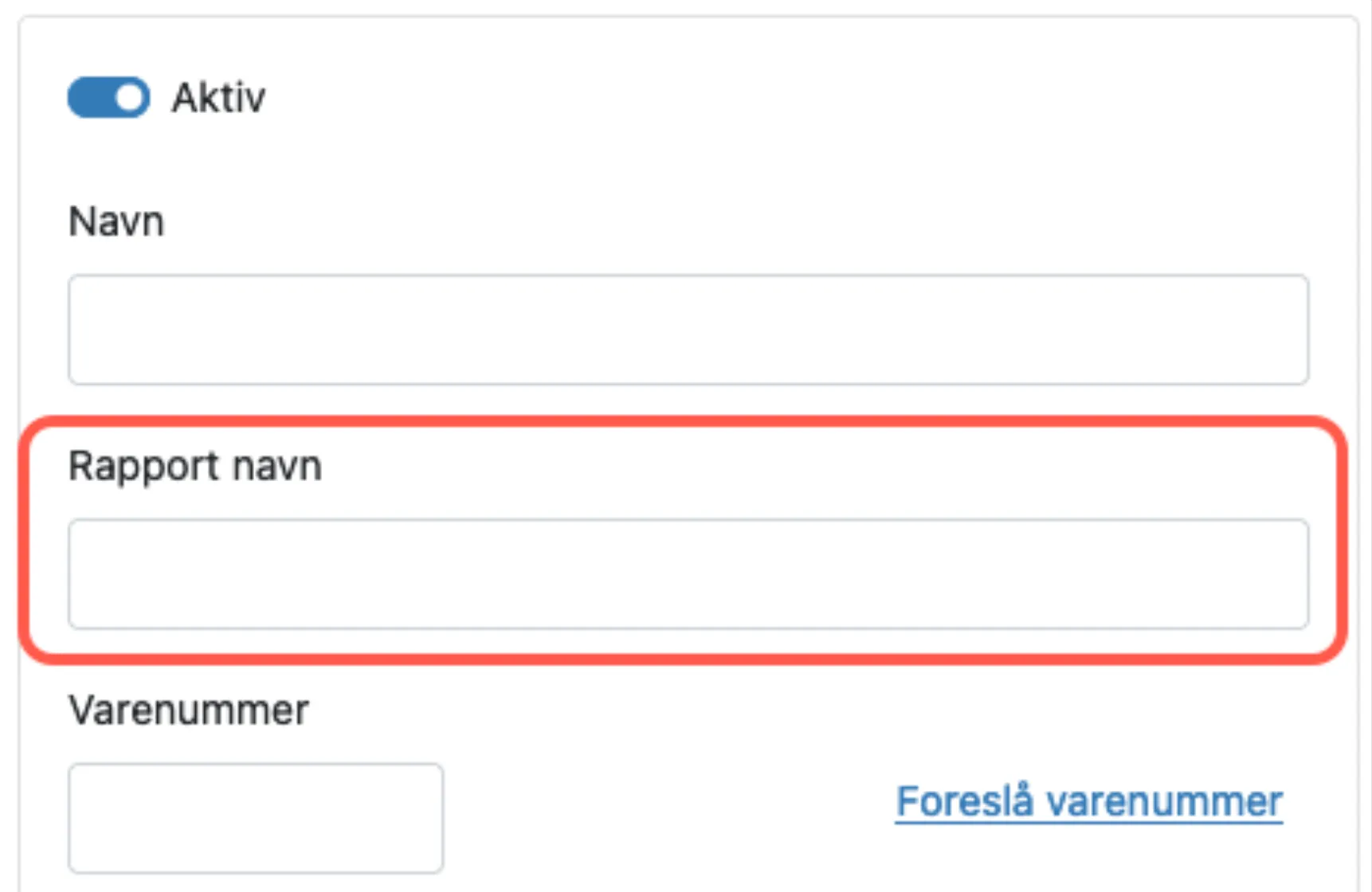 Tilføj rapportnavn