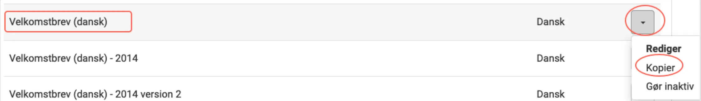 Kopiér dokumentskabelon