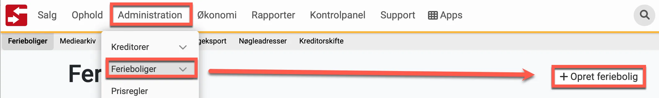 Opret en ny feriebolig