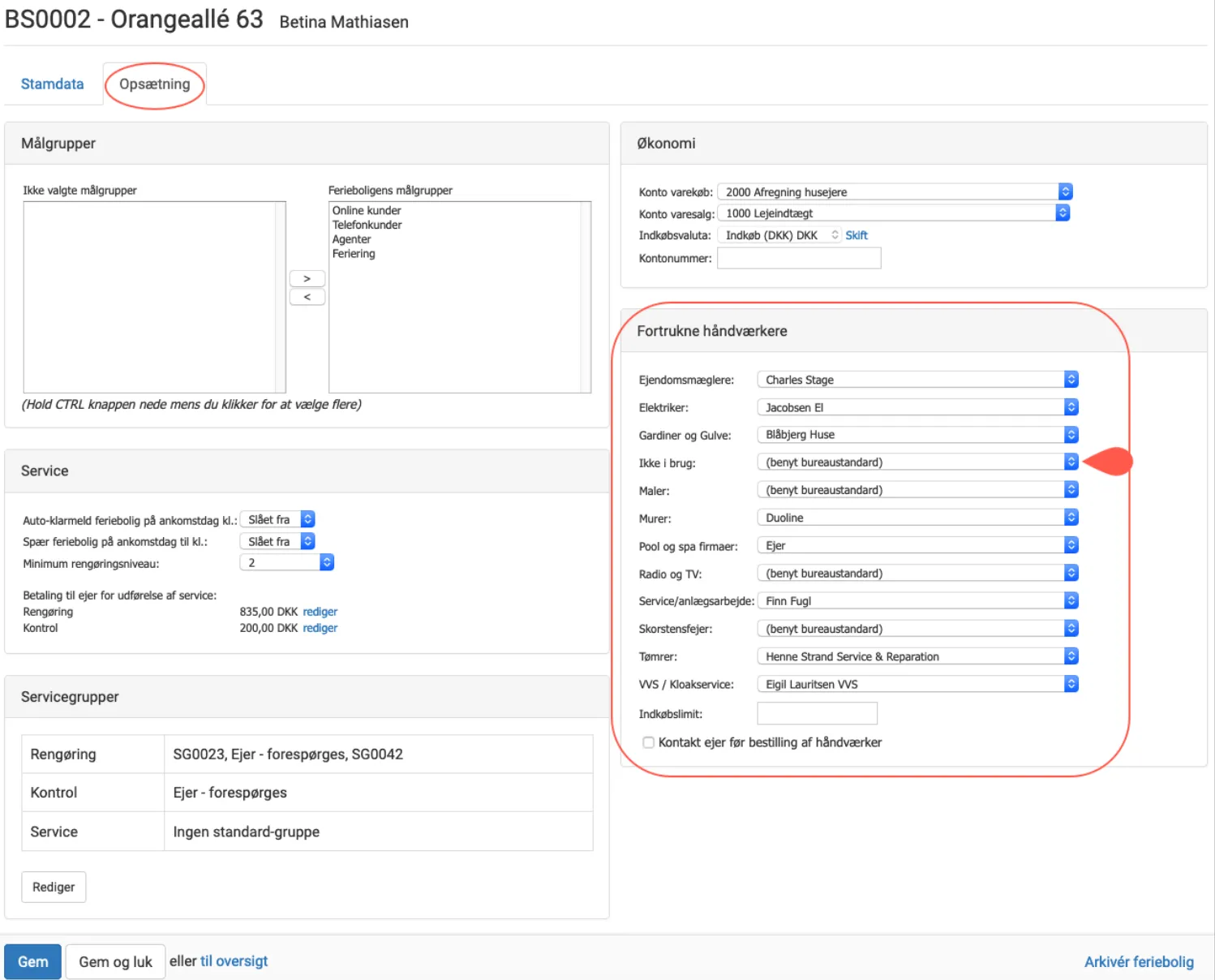 Foretrukne håndværkere