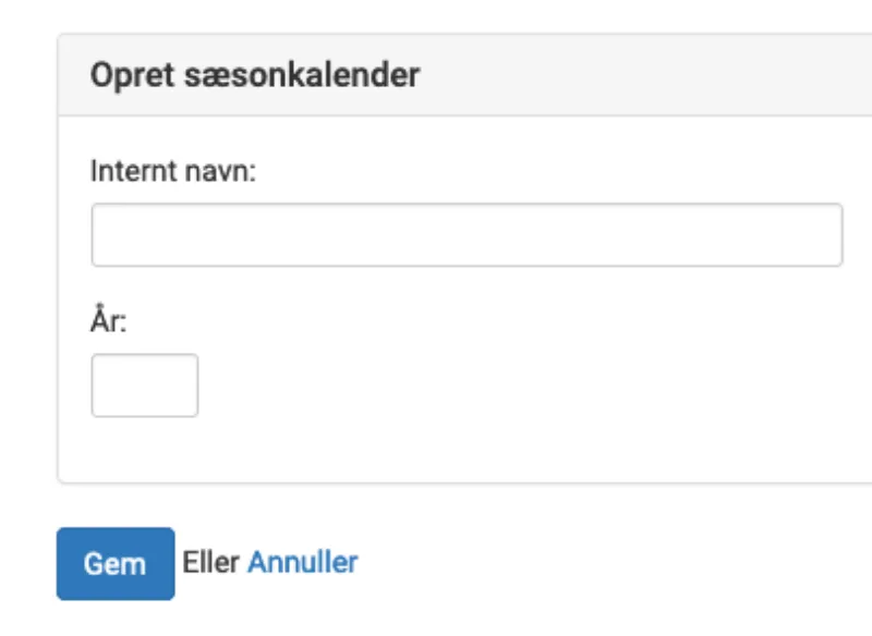 Opret en sæsonkalender