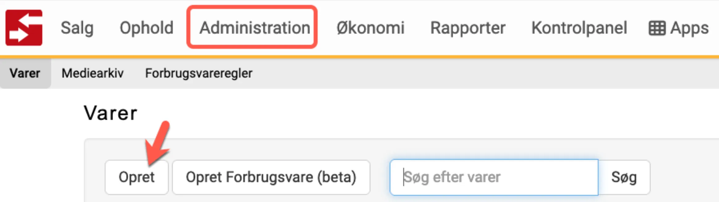 Opret vare