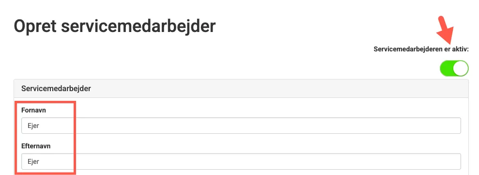 Opret servicegruppe