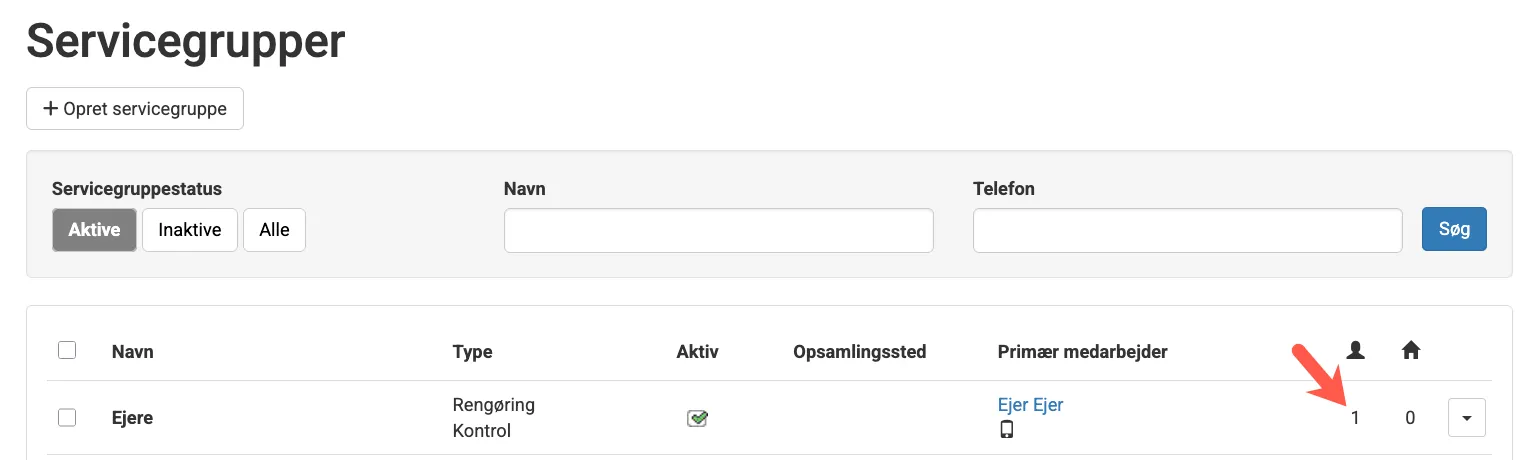 En medarbejder er tilknyttet gruppen