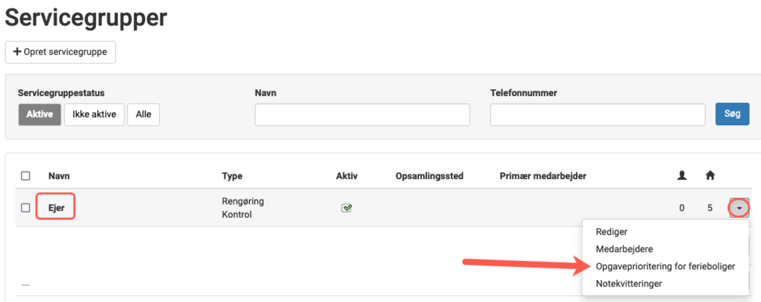 Opgaveprioritering for ferieboliger