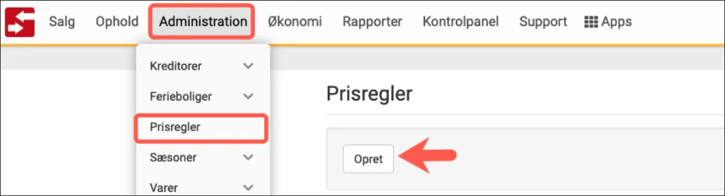 Opret ny prisregel