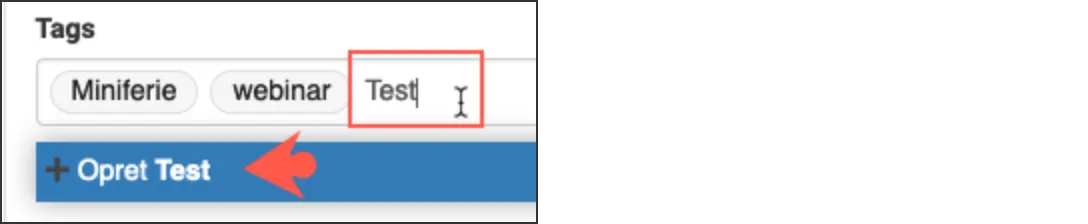 Opret tags i prisreglen