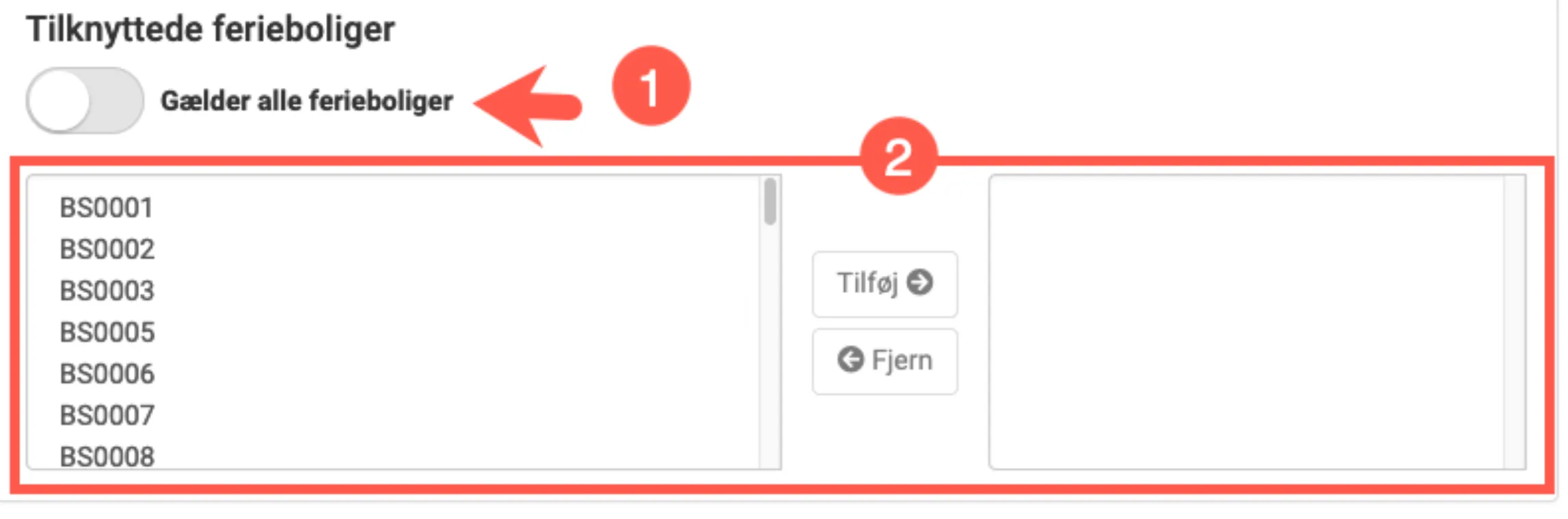 Tilknyttede ferieboliger