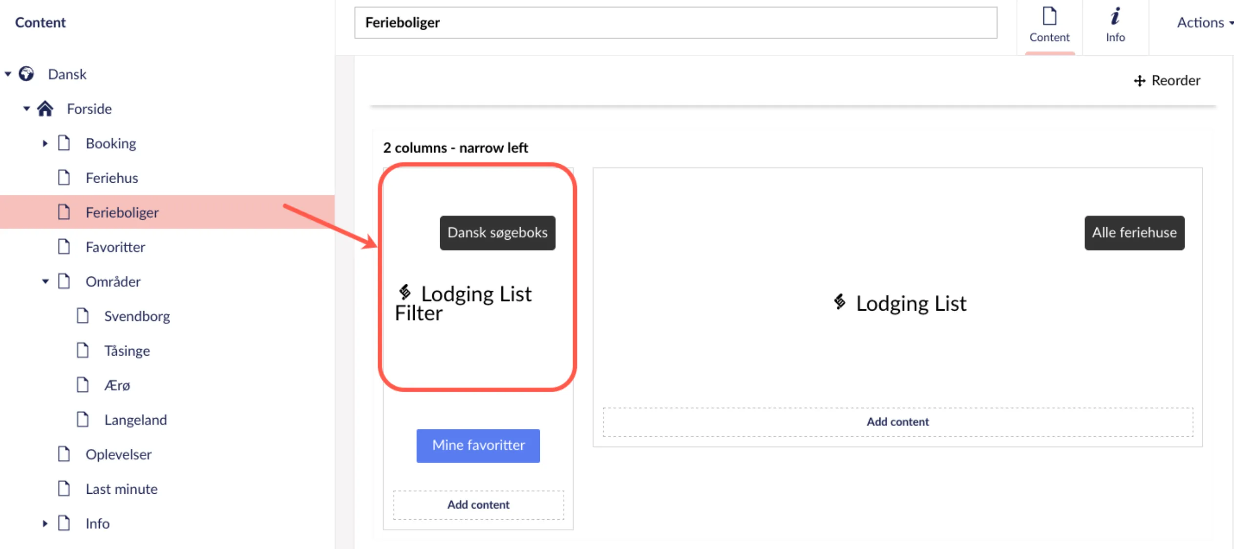 Lodging list filter