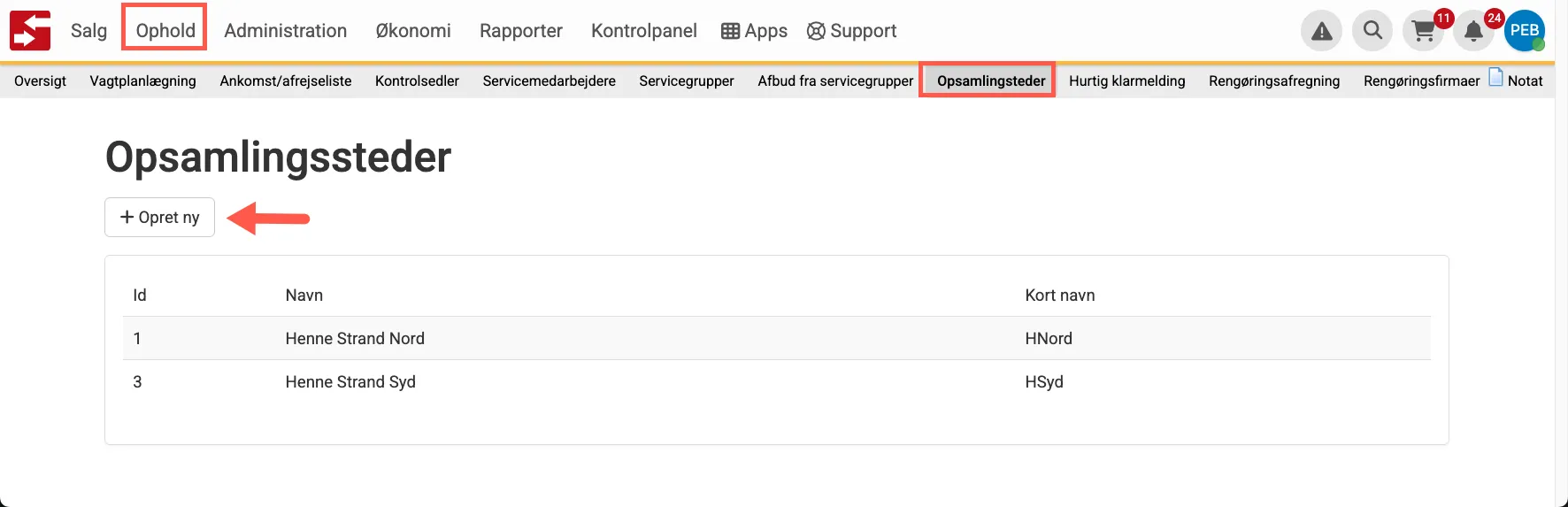 Opsamlingssteder