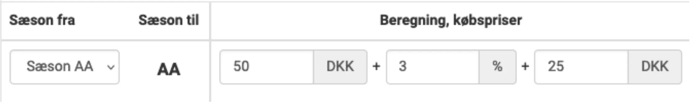 Beregne købspriser