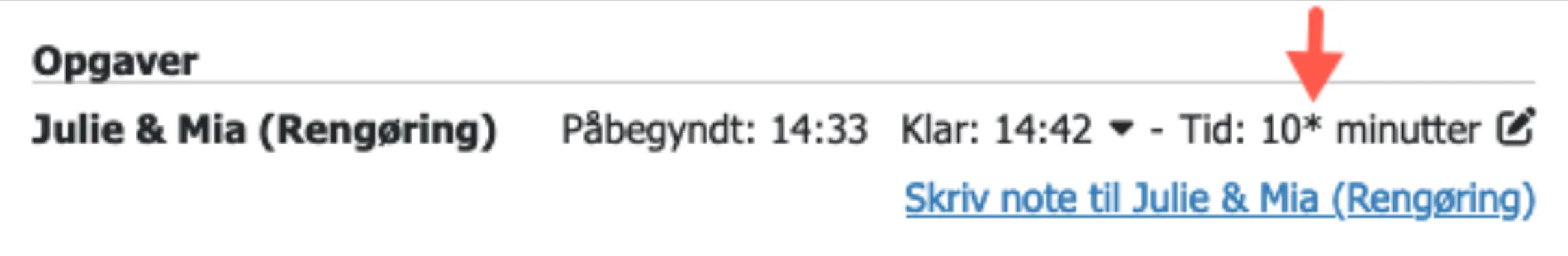 Stjerne efter brugt tid