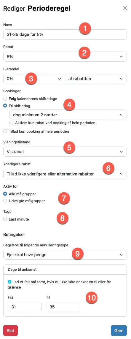 Rediger perioderegel