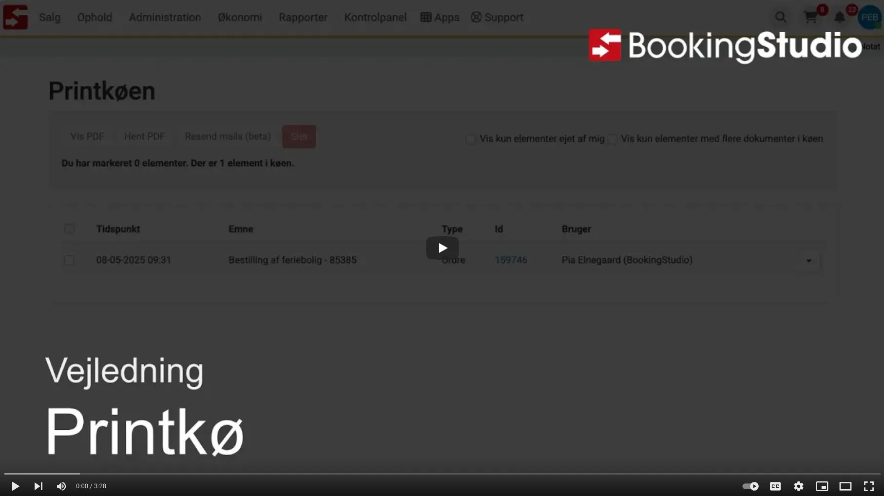 Gennemgang af printkøen