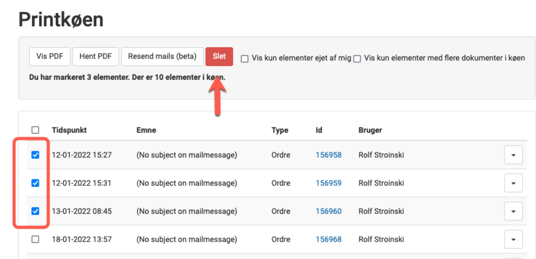 Dokumenter klar til udskrivning