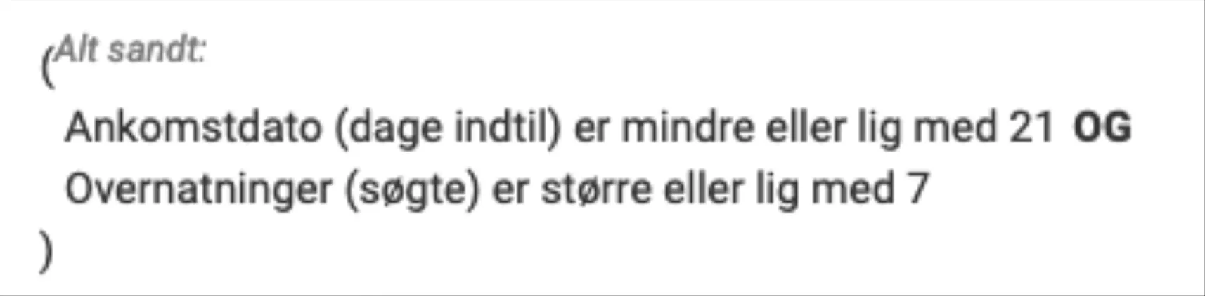 Betingelser