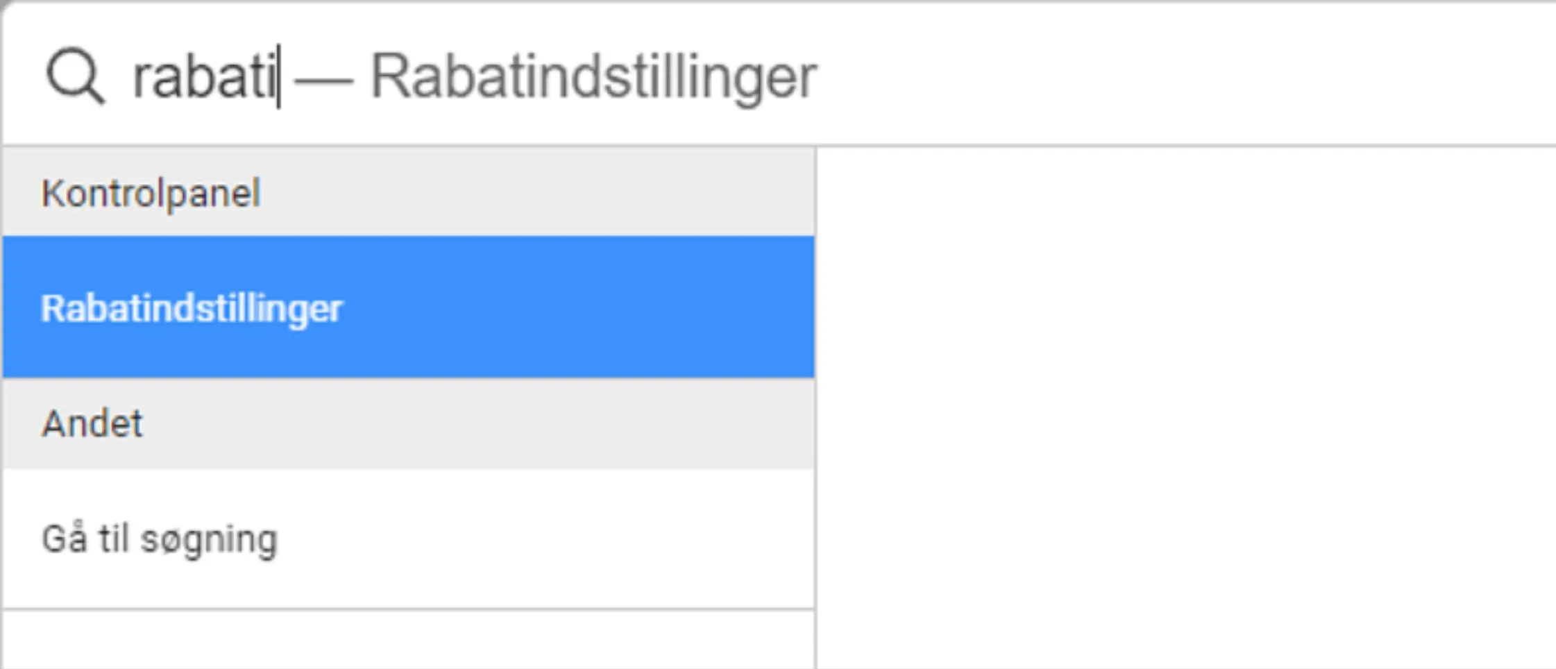 Søg rabatindstillinger
