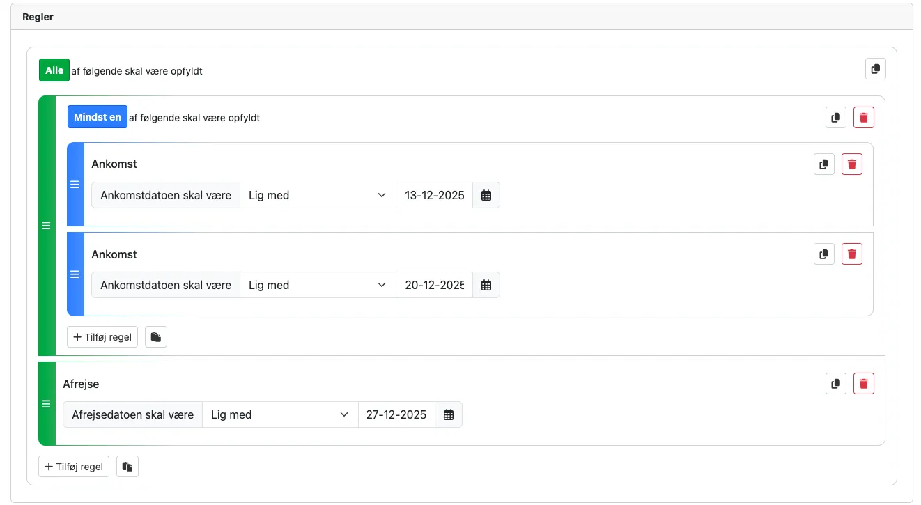 Eksempel på en regel