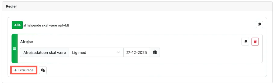 Eksempel på en regel