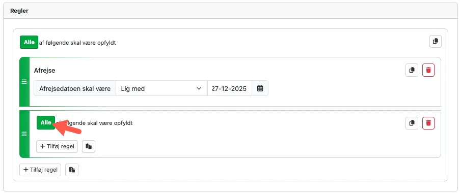 Eksempel på en regel