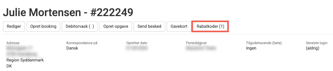 Visning af kundespecifik kode pp debitor dashboard
