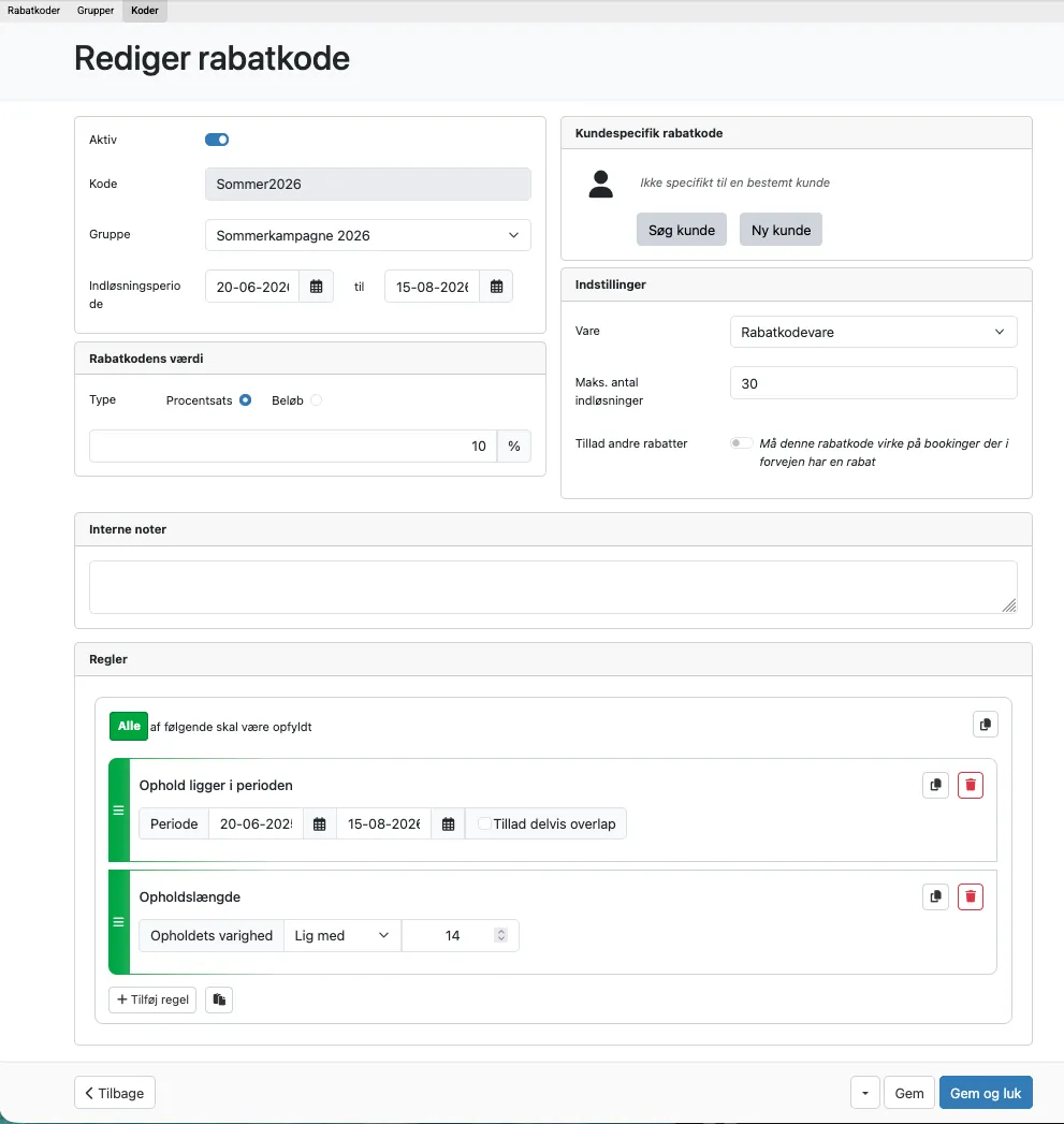 Indholdet i en rabatkode