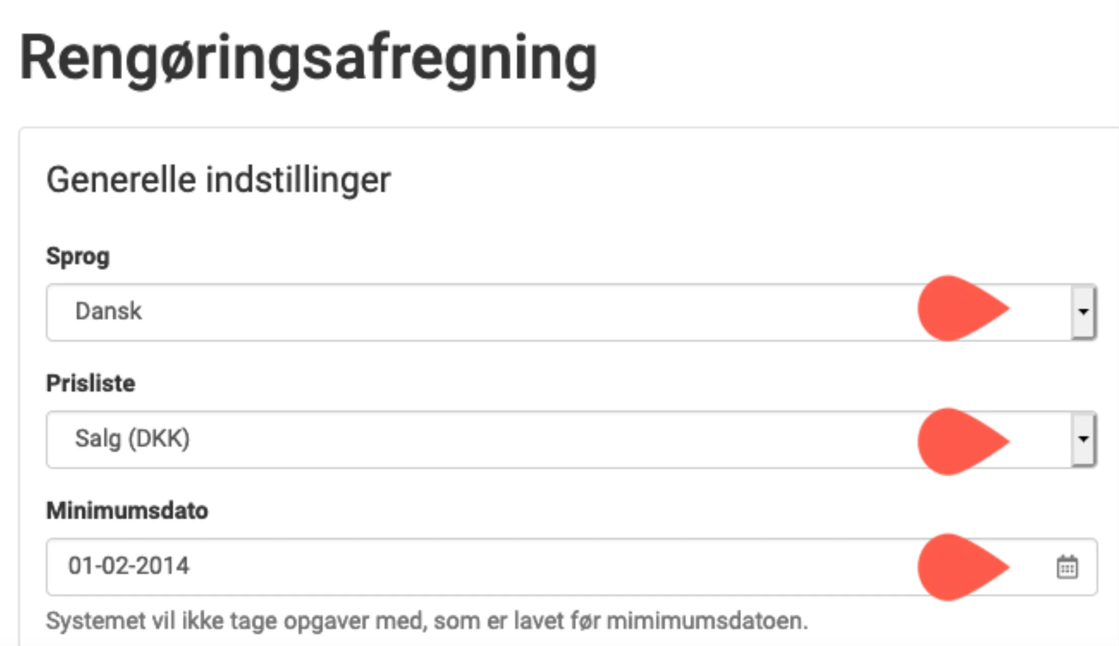 Rengøringsafregning