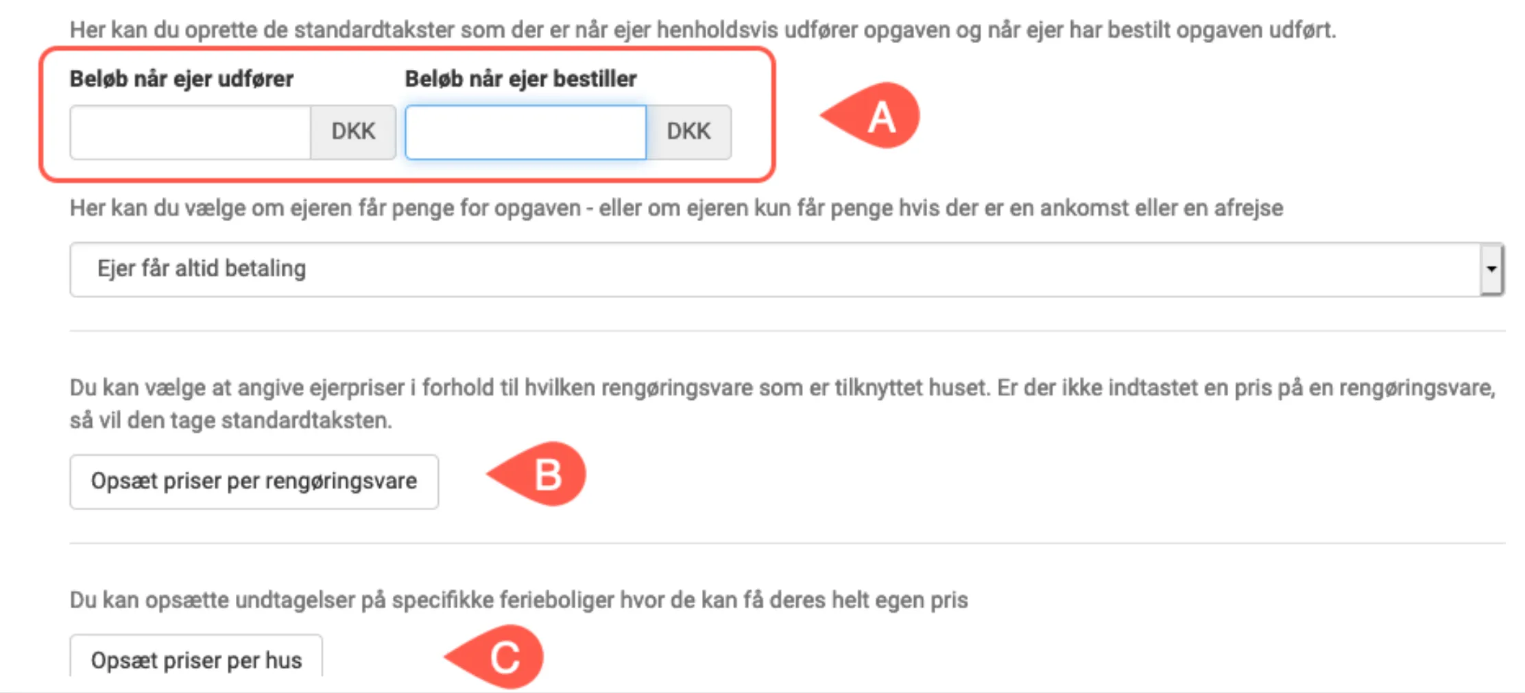 Opsæt priser pr.opgave
