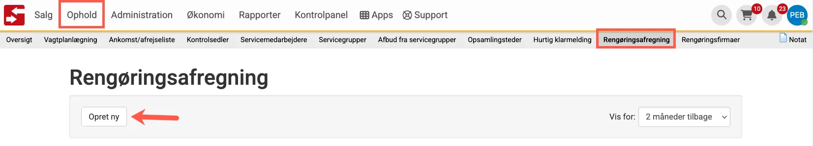 Rengøringsafregning