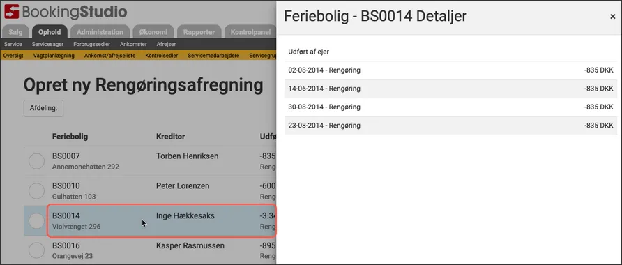 Detaljer for totalbeløb