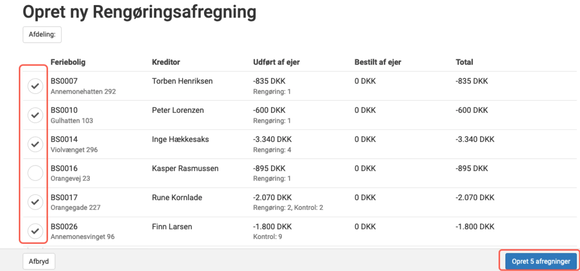 Afregninger