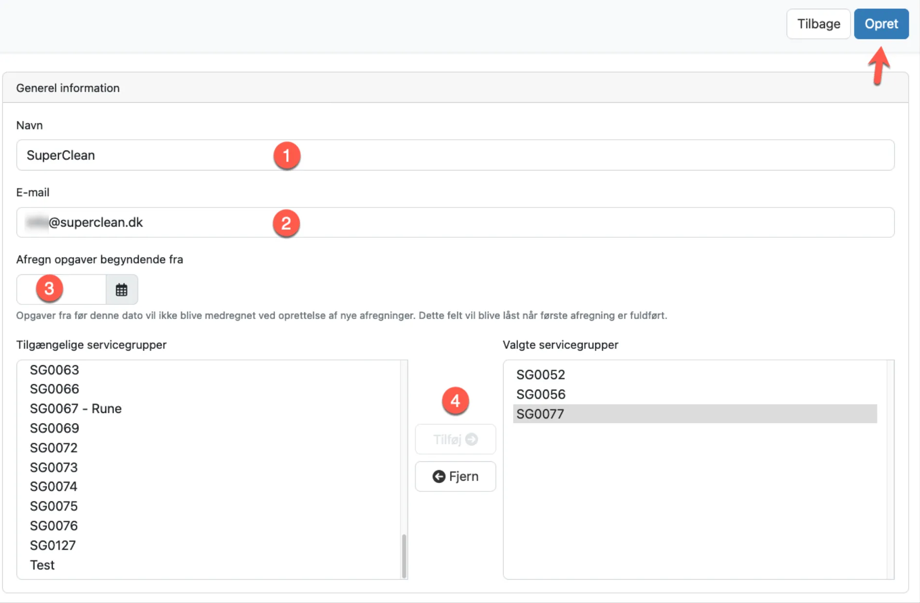 Opret nyt rengøringsfirma