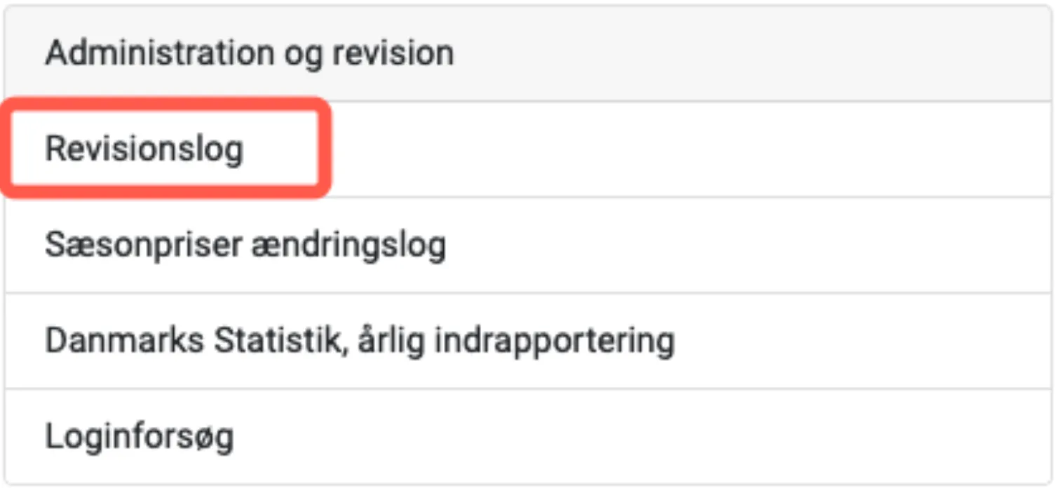 Her findes revisionslog