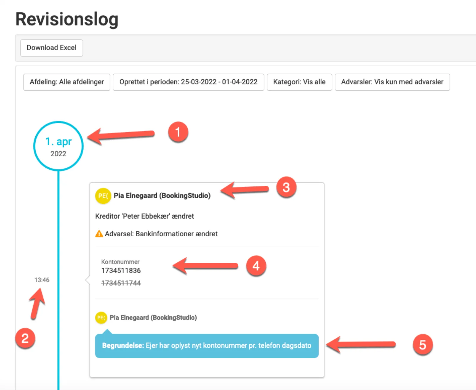 Se ændringer i revisionsloggen