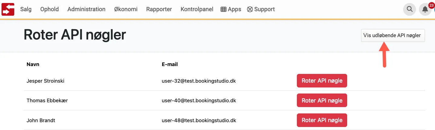 Find udløbende API nøgler