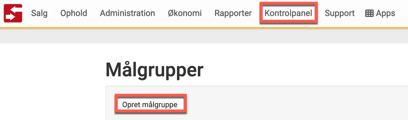 Opret målgruppe