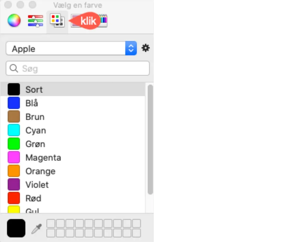 Vælge en farve til sæsonkoden