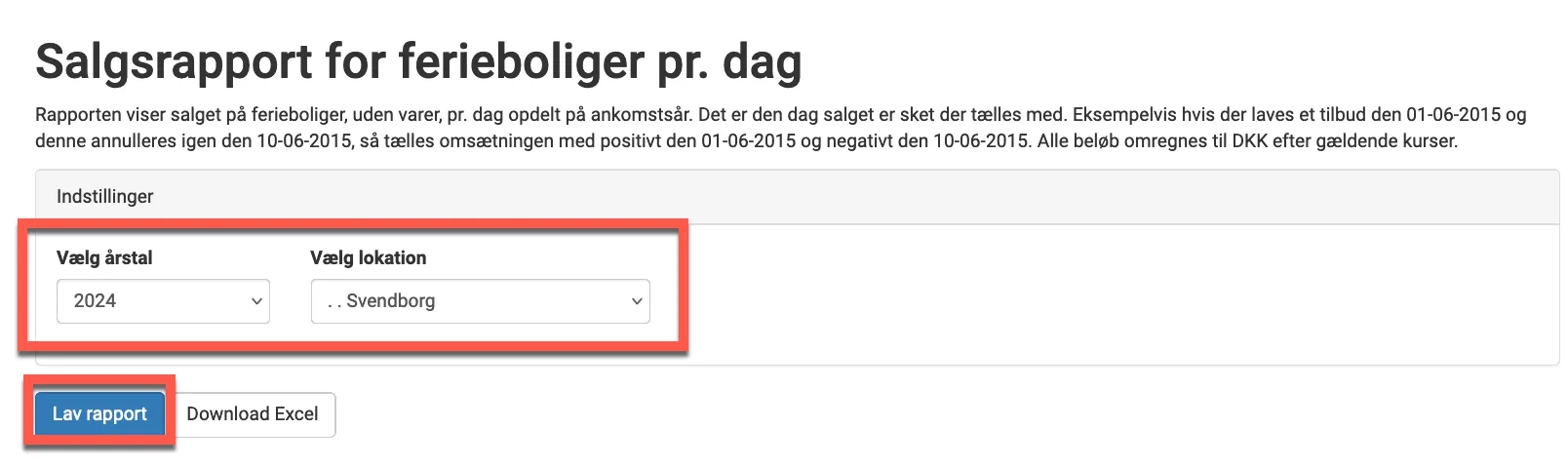 Salgsrapport for ferieboliger