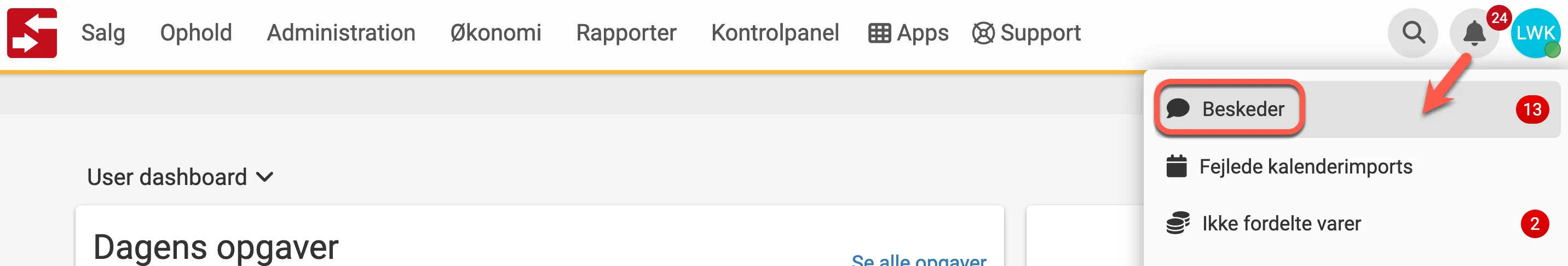Send e-mail via beskeder
