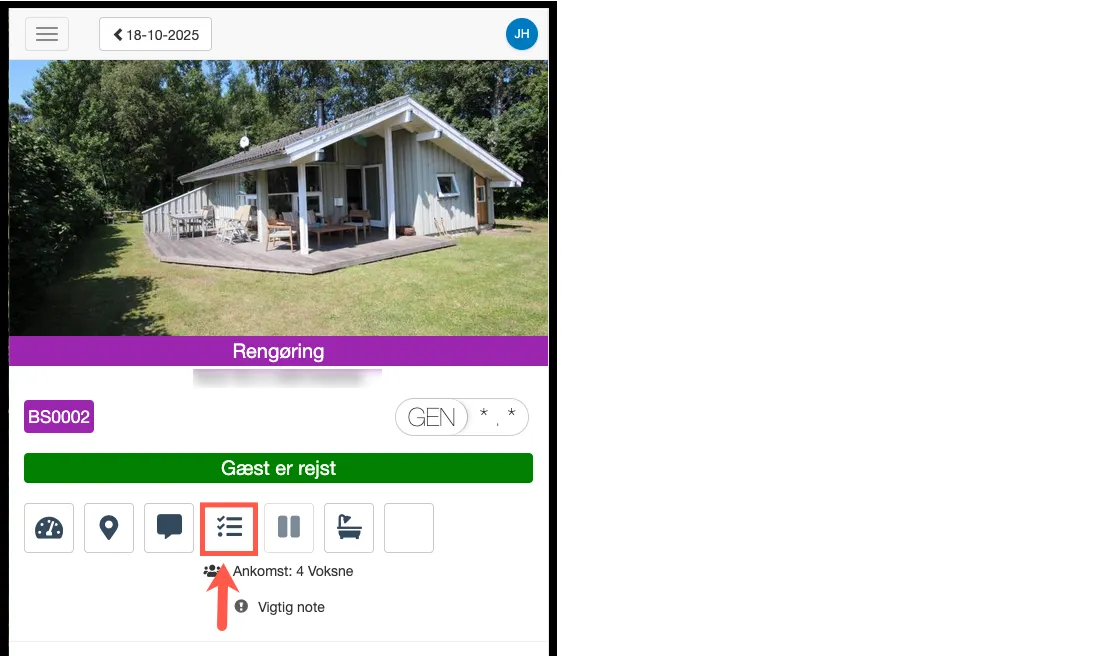 Ikonet i service app'en for opgavebestilling
