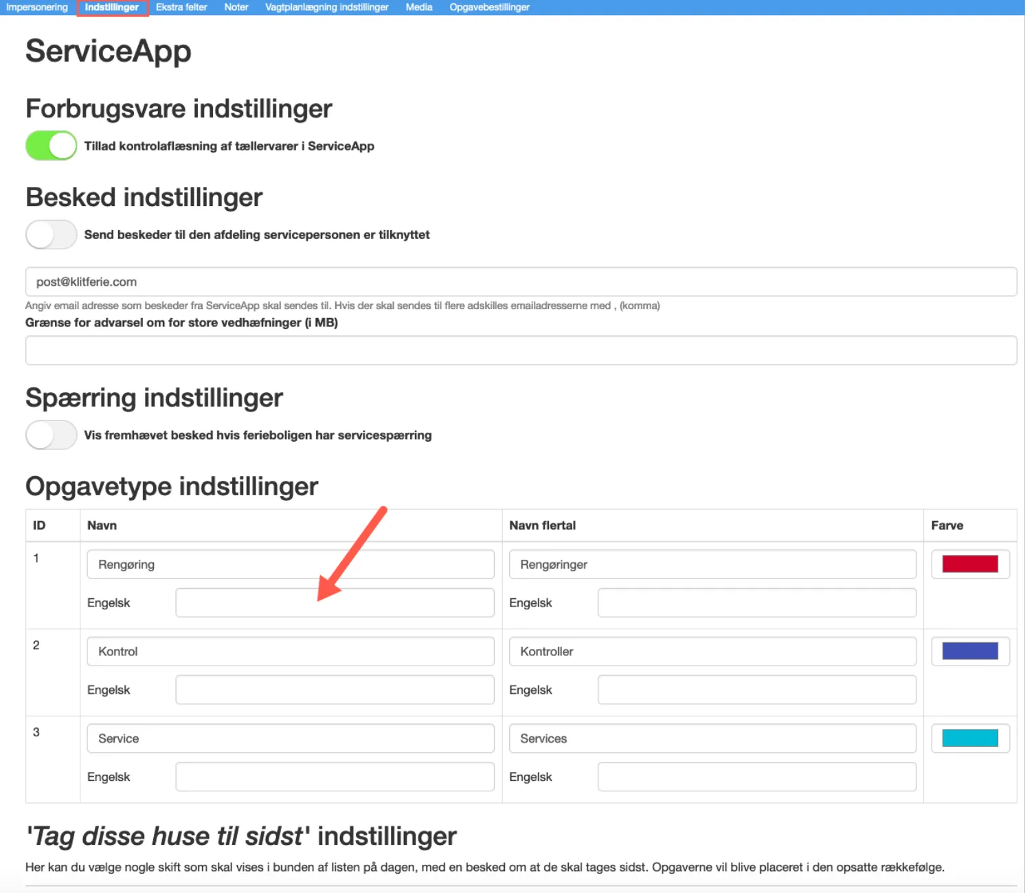 Oversætte opgavetyper til engelsk