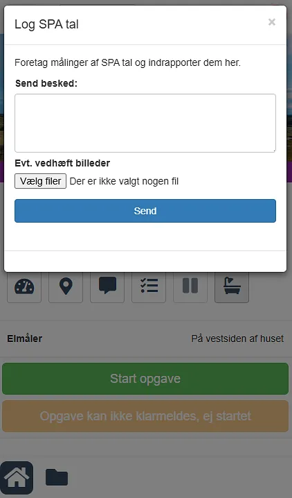 Send en beskedopgave fra Service App'en