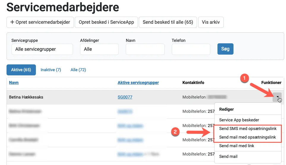 Menu åbner
