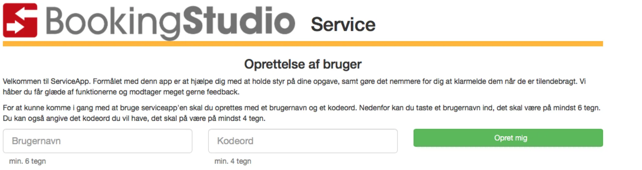Oprettelse af bruger