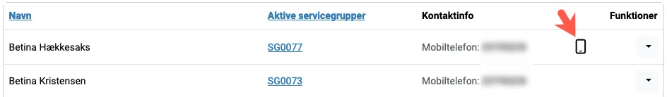 Der vises et ikon, når medarbejderen har fået indstalleret app'en