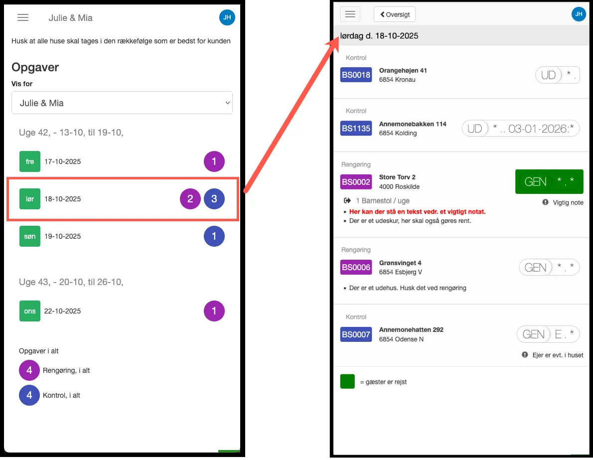 Sådan virker Service App'en