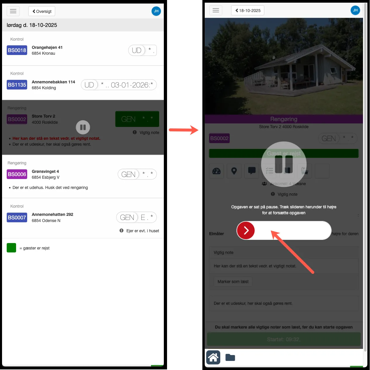 Sådan virker Service App'en