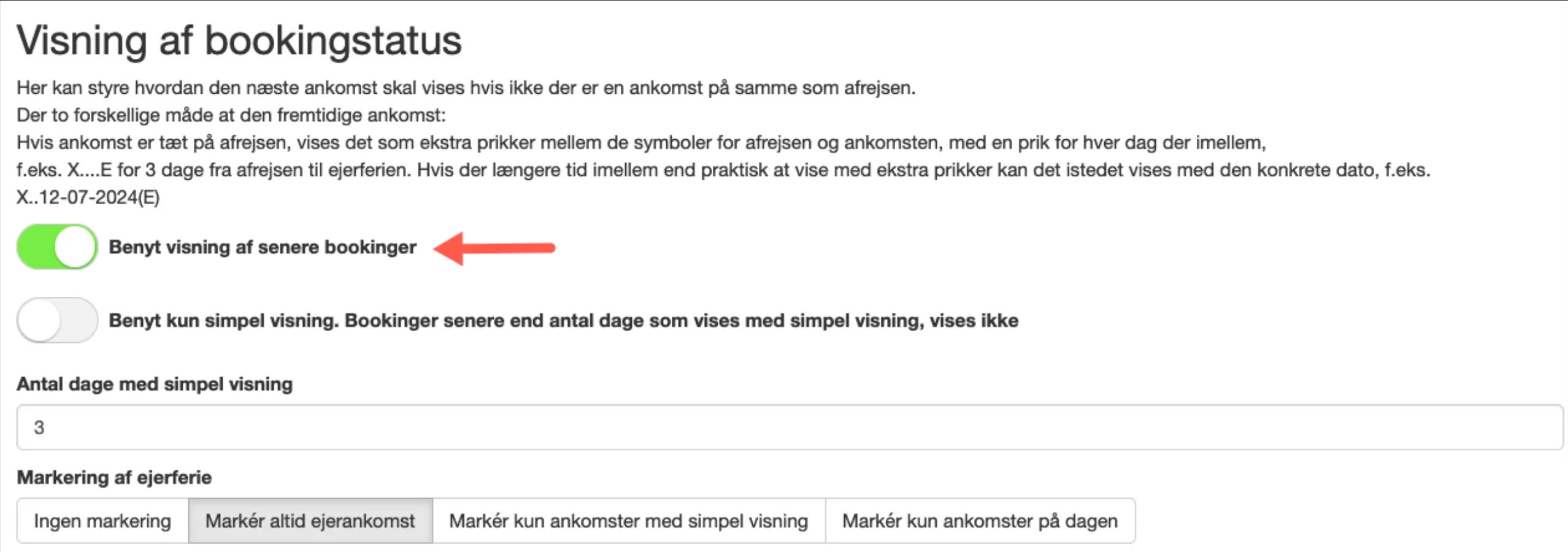 Visning af bookingdata