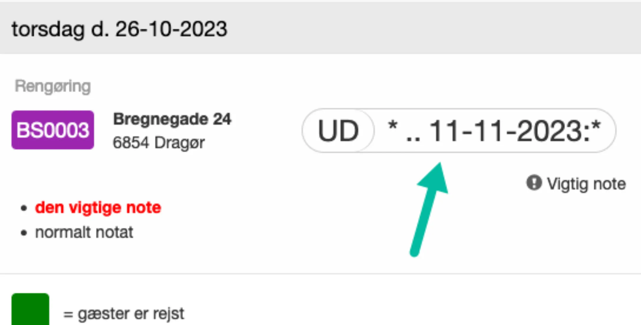 Visning i Service App'en
