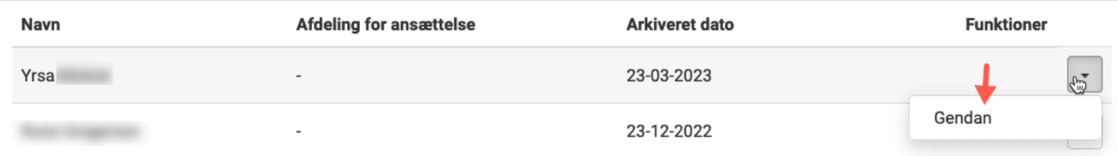 Gendan servicemedarbejder